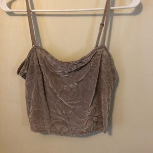 2 for $10! Champagne velvet crop top